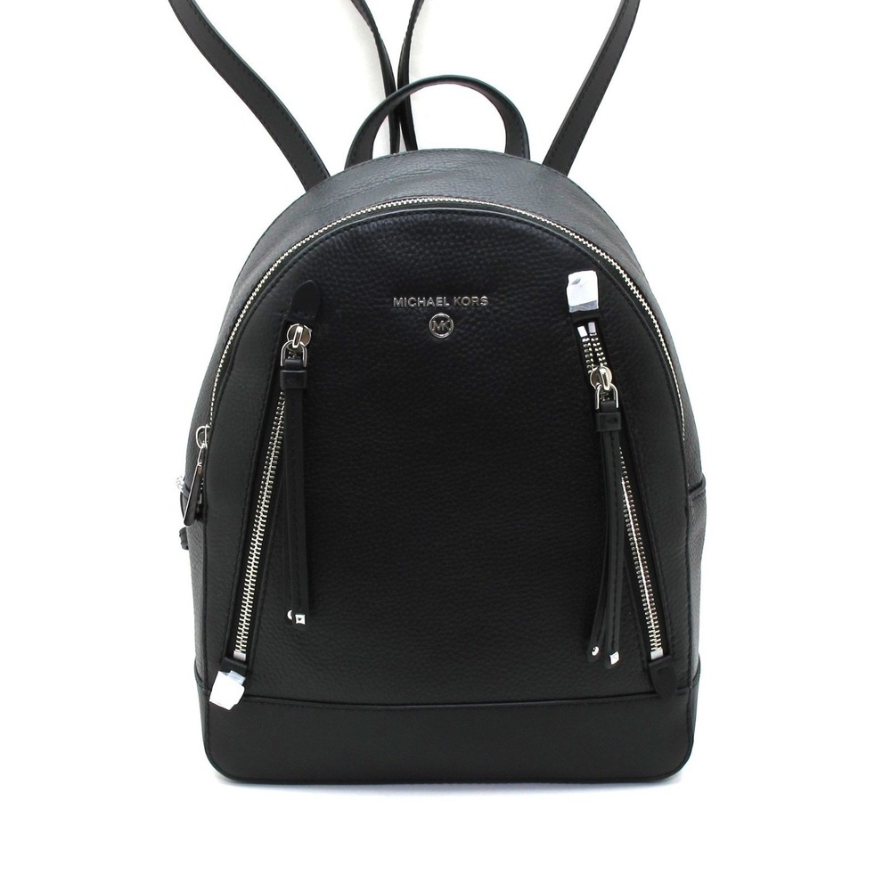 Michael Kors Brooklyn Large Backpack Black/Silver Hardware Chic School‎ MK